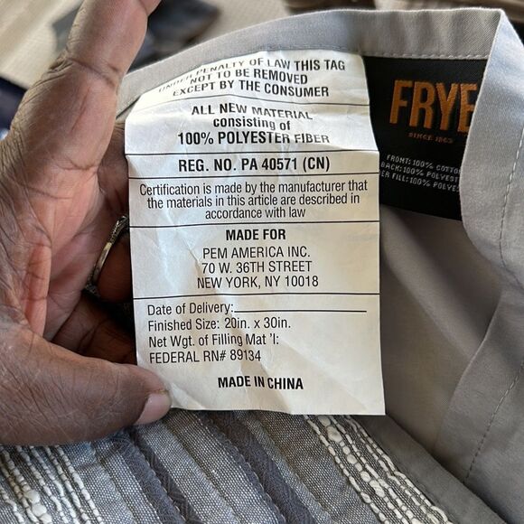 Frye Striped Pillow Shams (2) 20”x30” - Picture 5 of 5